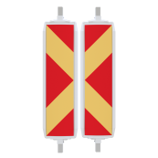 Plastic traffic panel type 40A | film RA1/A, arrowed | on both sides indicating right / left | red / yellow